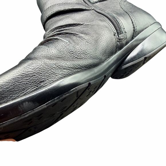 Naturalizer Cassini Black Leather Ankle Boots N5 Comfort Zip 9.5M - Picture 11 of 12